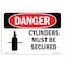 Signmission Safety Sign, OSHA Danger, 7" Height, Cylinders Must Be Secured, Landscape OS-DS-D-710-L-1114 - alternate 1